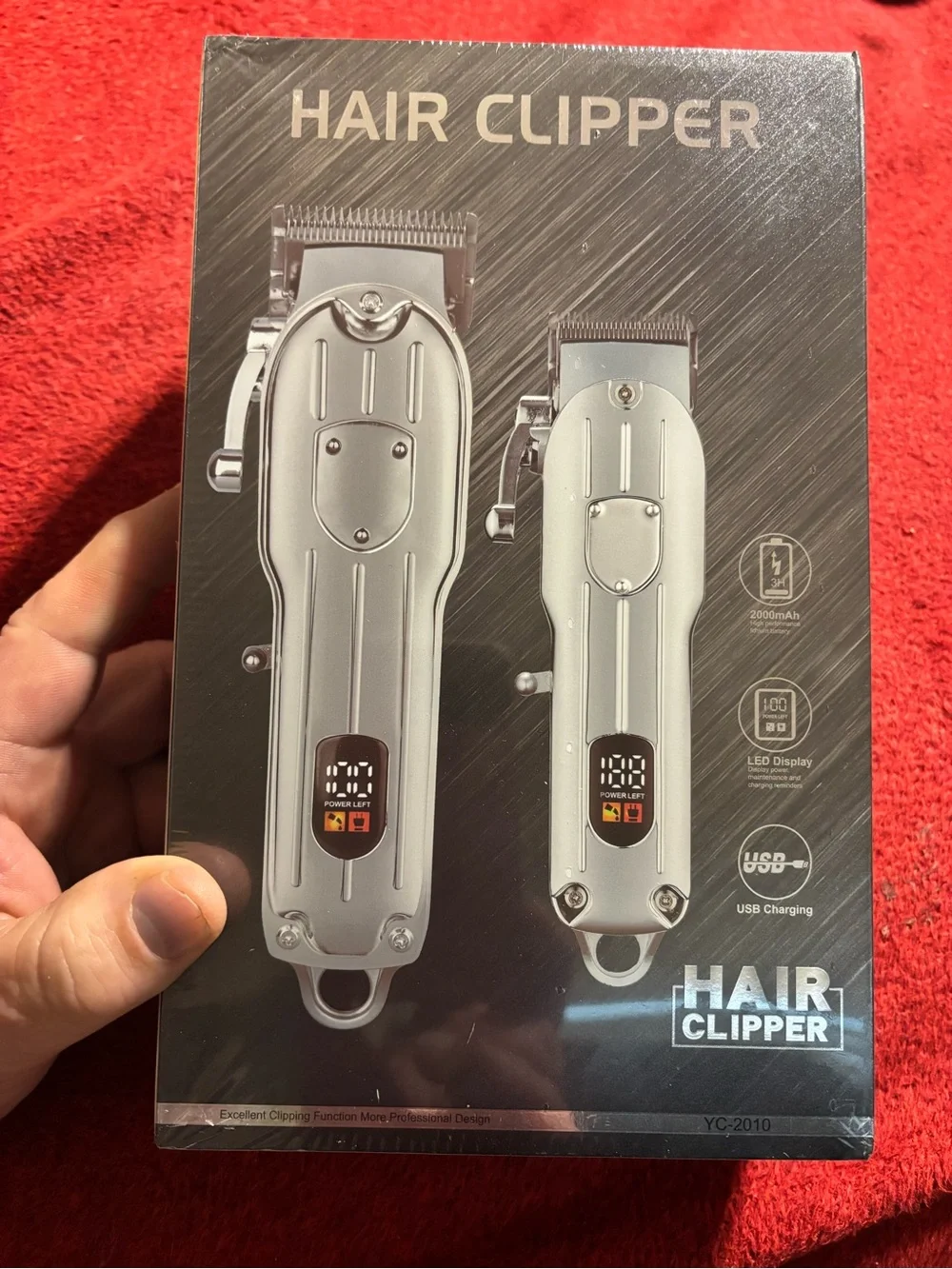 Hair Clipper 2pk Trimmer USB , LED display, T-Blade Adjustable. New